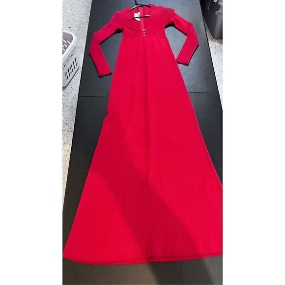 Tricots by Youth Guild Womens Ribbed Knit Long Sleeve Maxi Long Dress Red Size 6 - Picture 9 of 16